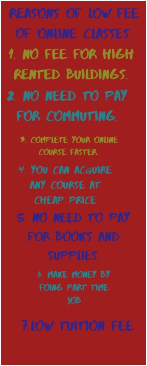 reasons for low fee of online classes