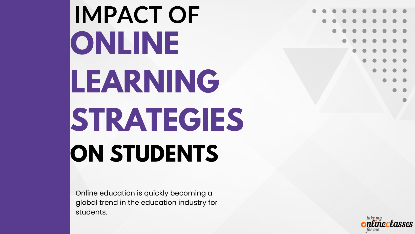 Impact of online learning strategies on students